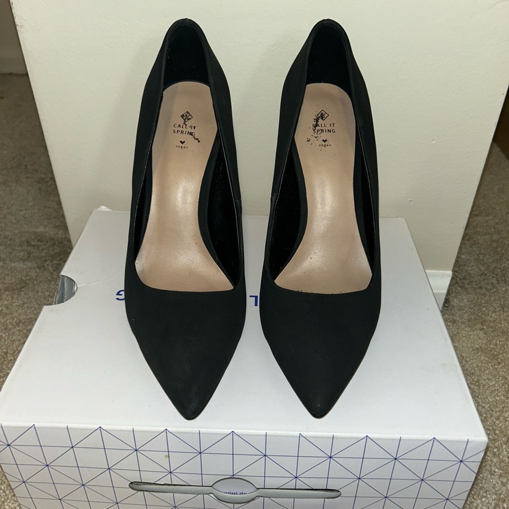 Call It Spring by Aldo Rachell Vegan Leather Matte Black Pumps
